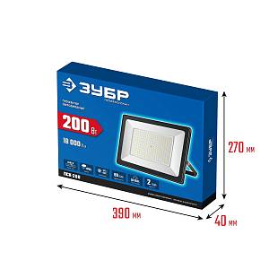 ЗУБР ПСК-200, 200 Вт, 6500 К, IP 65, светодиодный прожектор, Профессионал (57141-200)