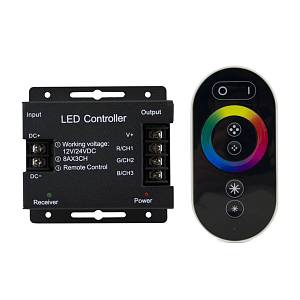 gauss 201113288 Контроллер для светодиодной ленты RGB 288/576 Вт (Черный пульт )12-24DC-83X79X33mm-IP20