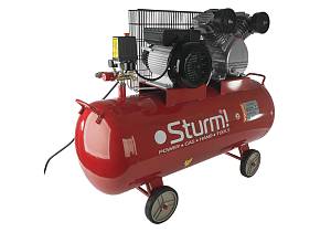 Компрессор воздушный масляный Sturm! AC931031, 2,4кВт, 370 л/мин, ресивер 100 л, ременной привод